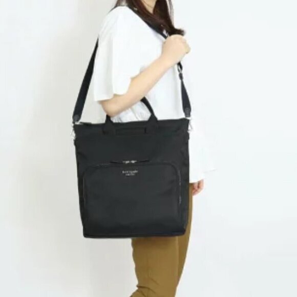 Kate Spade Sam KSNYL Nylon Convertible Tote Backpack Black main image 5